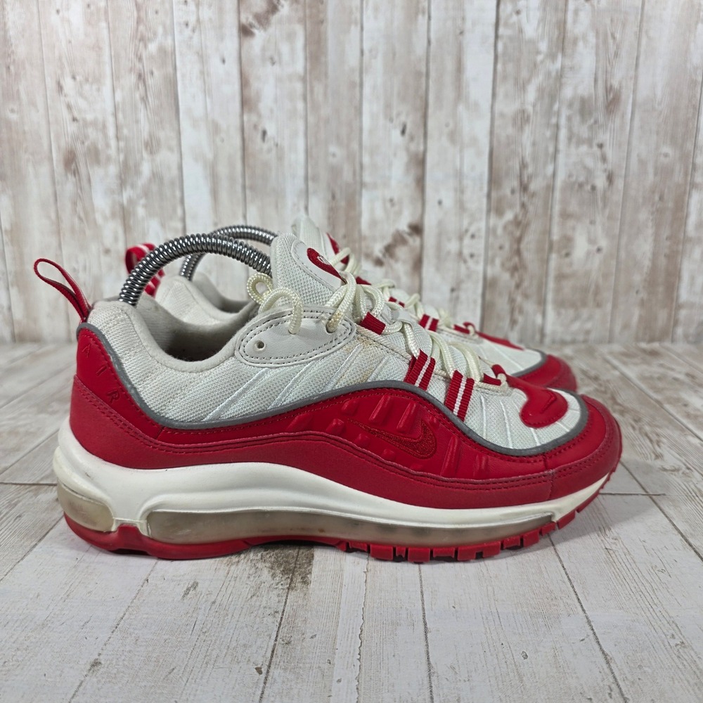 Nike Air Max 98 University Red White Sneakers BV4872-600 Mens 6Y Womens 7.5